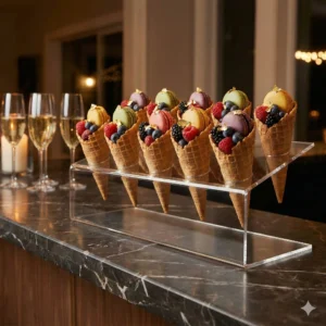 Clear Acrylic Angled Cone Stand – 10 Slots